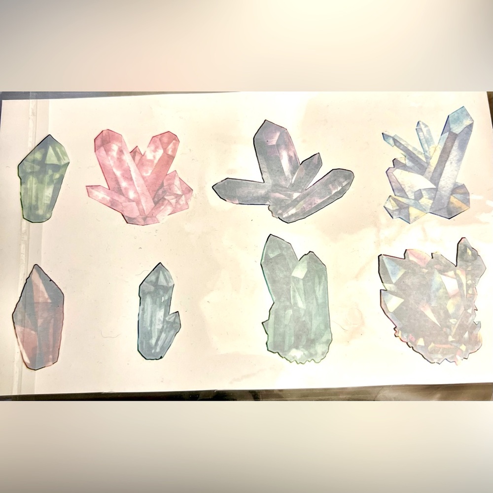 Crystal Temporary Tattoos- 1 sheet of 8 tattoos
